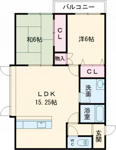 レジデンス昭和(2LDK/2階)の間取り写真