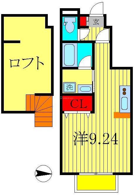 PLUSEED 殿平賀(ワンルーム/1階)の間取り写真