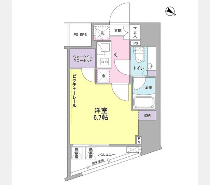 SIL西五反田(1K/10階)の間取り写真