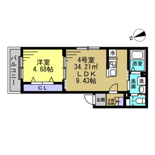 YSA薬円台(1LDK/1階)の間取り写真