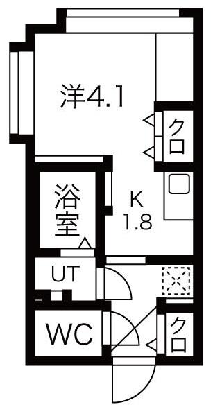ピュア東彩館VI(1K/2階)の間取り写真