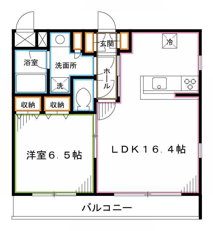 ウェスティング中野坂上(1LDK/3階)の間取り写真