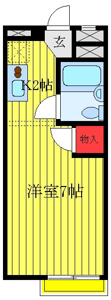 パインヒルズ(1K/2階)の間取り写真