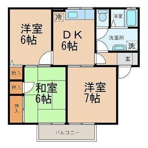 ハイムローリエ(3DK/2階)の間取り写真