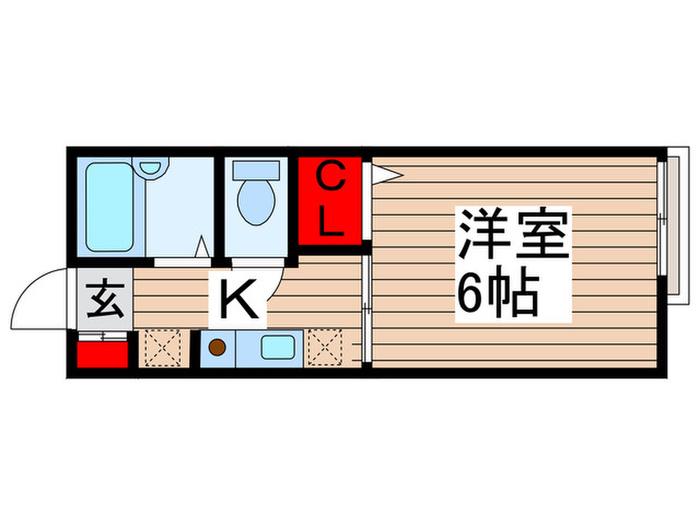 レジデンス(1K/2階)の間取り写真