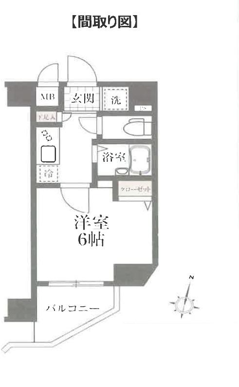 プレール・ドゥーク津田沼(1K/1階)の間取り写真