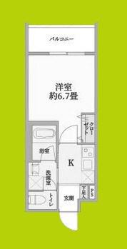 ウェルスクエア池田井口堂(1K/3階)の間取り写真
