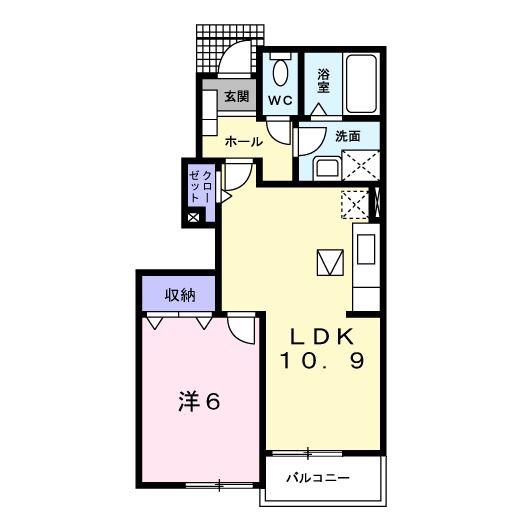 アロッジオプリートモモ(1LDK/1階)の間取り写真