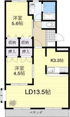 ホワイトリリー(2LDK/2階)の間取り写真
