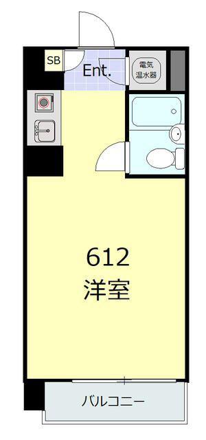 朝日虎ノ門マンション(ワンルーム/6階)の間取り写真