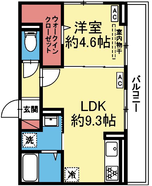 D PAINA 桜ヶ丘(1LDK/3階)の間取り写真