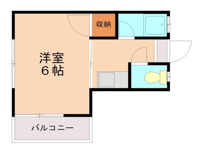 ベルコーポ香椎北(1K/1階)の間取り写真