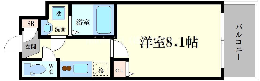 LC難波サウスゲート(1K/7階)の間取り写真