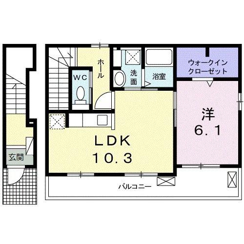 メゾン ド ルネ(1LDK/2階)の間取り写真