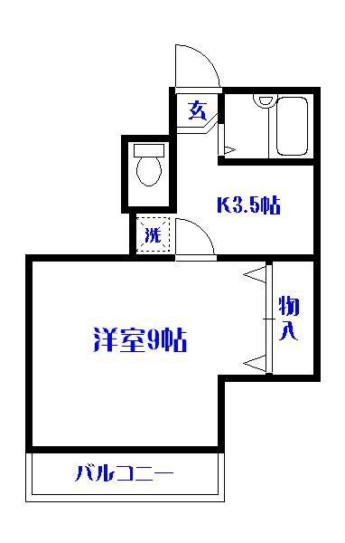 第1アサヒハイツ(1DK/1階)の間取り写真