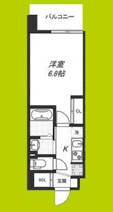 LUXE新大阪VI(1K/5階)の間取り写真