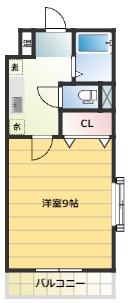 ハイツ173(1K/3階)の間取り写真