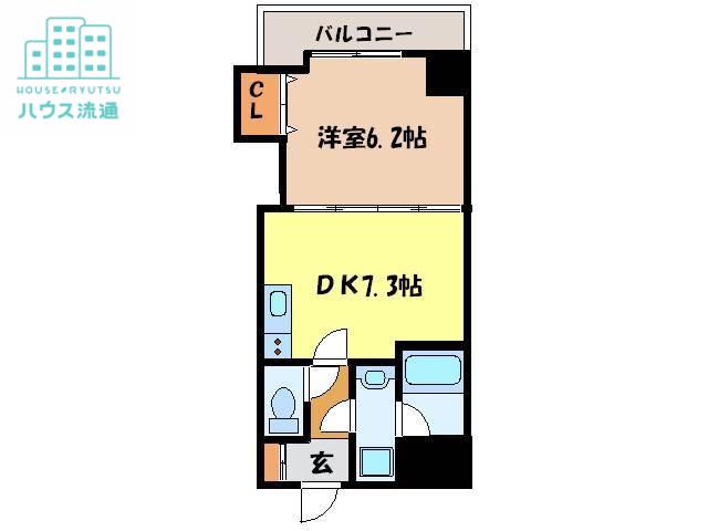 エススリーでじま(1DK/3階)の間取り写真
