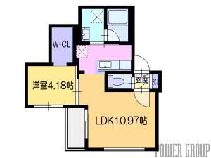 ラ・シュエットS6W14(1LDK/4階)の間取り写真
