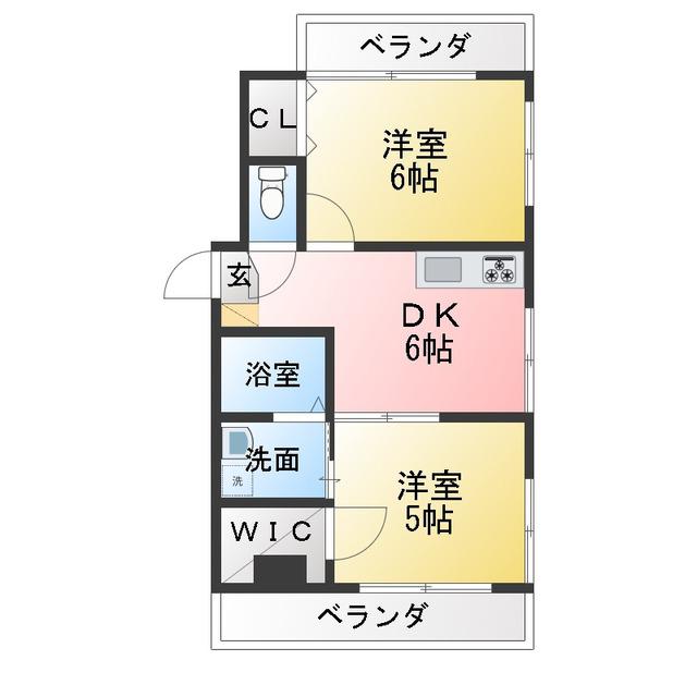 第二吉田ビル(2DK/3階)の間取り写真