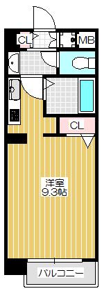 レジュールアッシュ天神橋(ワンルーム/6階)の間取り写真