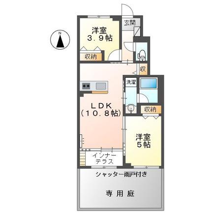 メゾンMIRAI(2LDK/1階)の間取り写真
