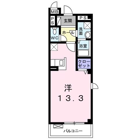 ブリリアント テラス(ワンルーム/3階)の間取り写真