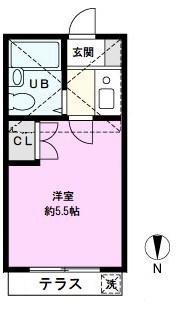 パティーナ蒲生(1K/1階)の間取り写真