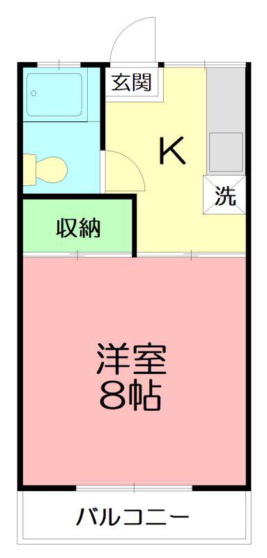 コーポ青木(1K/1階)の間取り写真