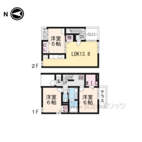 ウッディ オアシス Ⅱ(3LDK/1階)の間取り写真