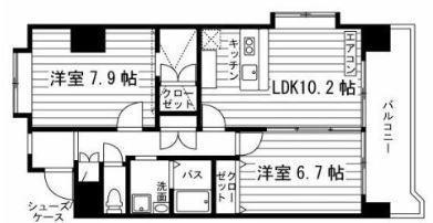 N・マグノリア(2LDK/4階)の間取り写真