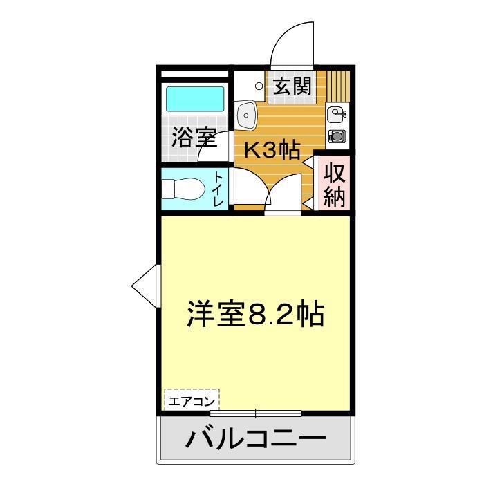 ピュアキャッスル(1K/4階)の間取り写真