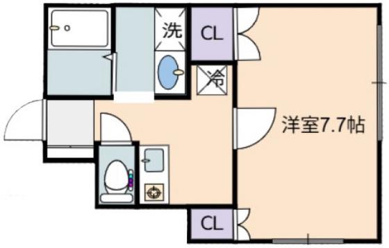 RELUXIA(1K/1階)の間取り写真