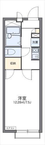 レオパレス都A棟(1K/2階)の間取り写真