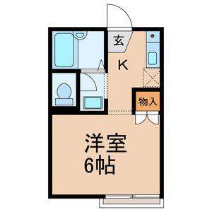 エリール中山(1K/2階)の間取り写真