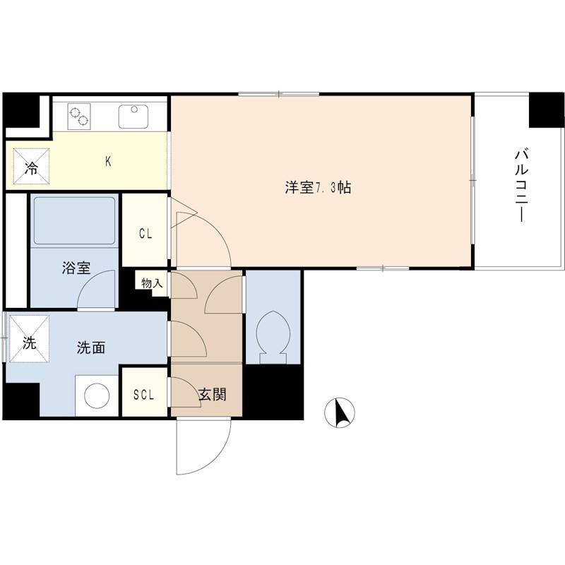 岩井第一ビル(1K/5階)の間取り写真