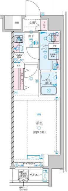 GENOVIA新子安(1K/5階)の間取り写真