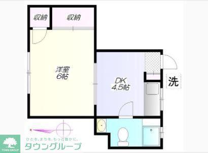 新井ビル(1DK/3階)の間取り写真