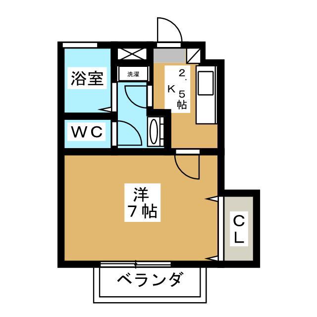 シャルム(1K/1階)の間取り写真