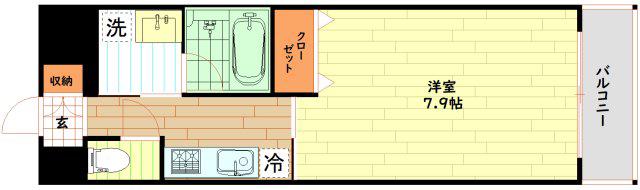 KHKコート西野田(1K/3階)の間取り写真