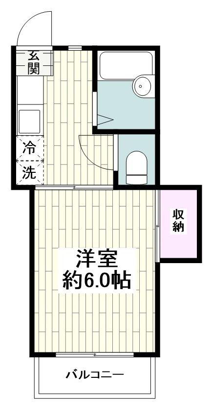 ハイツユタカ(1K/1階)の間取り写真