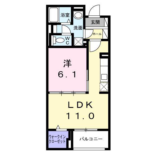 クレシエンテ ひばり(1LDK/1階)の間取り写真
