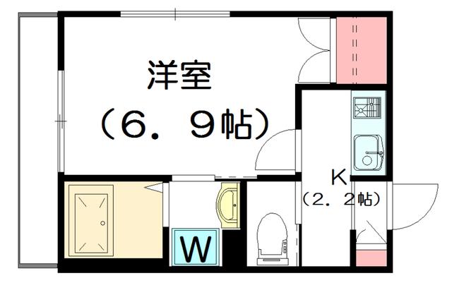 コンフォートA(1K/2階)の間取り写真