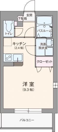 アビターレ(ワンルーム/1階)の間取り写真