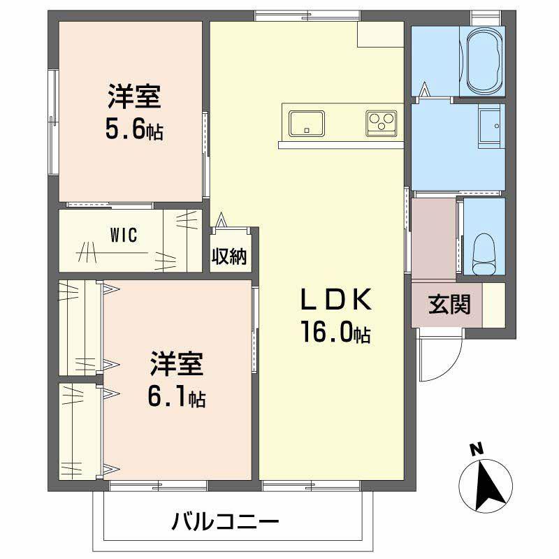 セジュール小東(2LDK/1階)の間取り写真