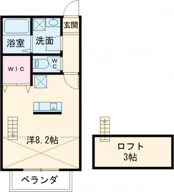 アリス横塚(ワンルーム/2階)の間取り写真