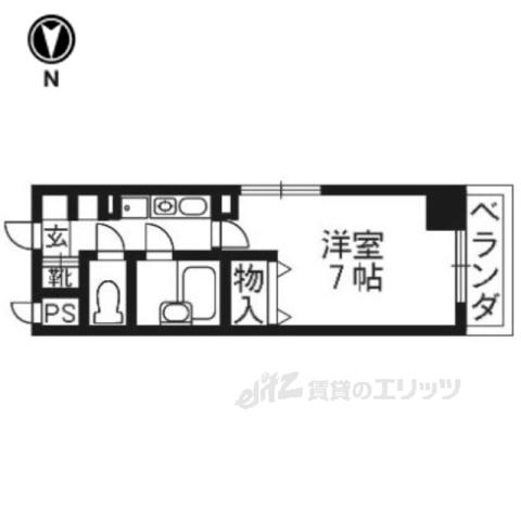 大晋メゾネ四条大宮(1K/7階)の間取り写真