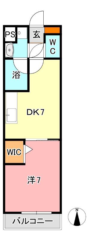 ピアマーレ医大南(1DK/1階)の間取り写真