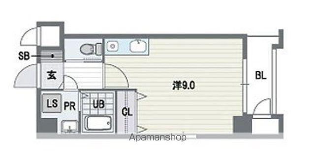 ハーベスト薬院(ワンルーム/2階)の間取り写真