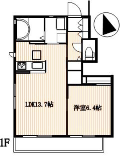 イルピーノ(1LDK/1階)の間取り写真